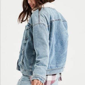 American Eagle faux fur lined jacket size M